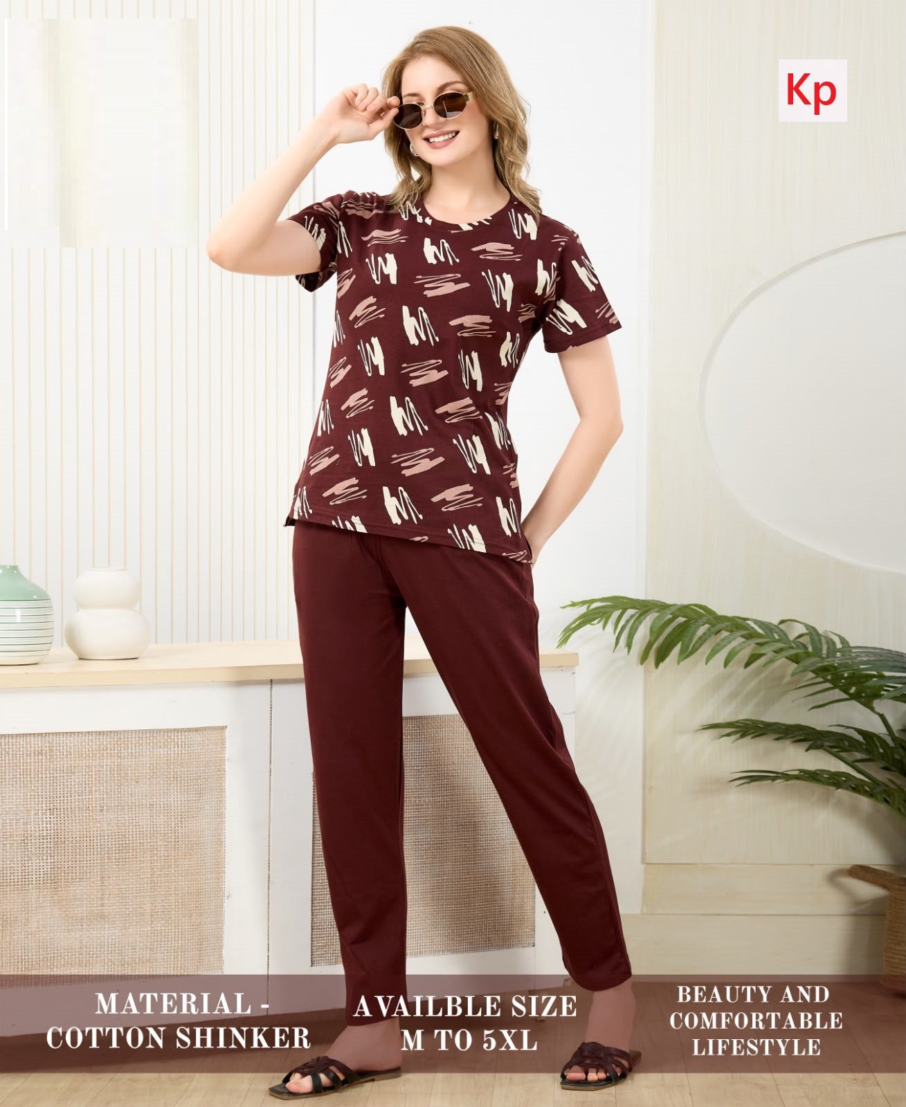 Print -Plain 140726 Kp Cotton Pyjama Night Suits Manufacturer Ahmedabad