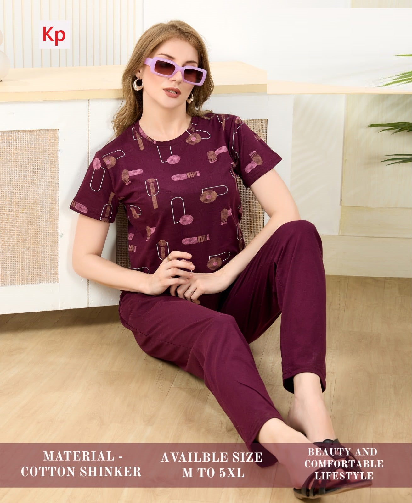 Print -Plain 140726 Kp Cotton Pyjama Night Suits Manufacturer Ahmedabad