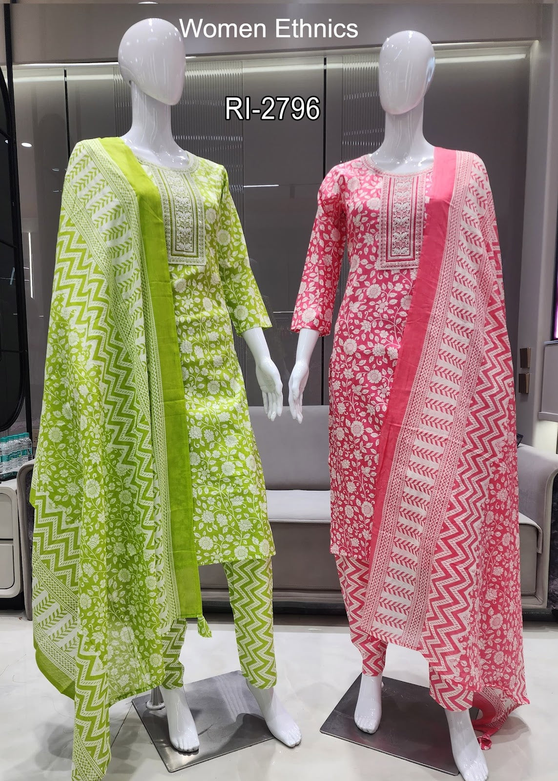 Print 02 Women Ethnics Cotton Slub Readymade Pant Style Suits Manufacturer Ahmedabad