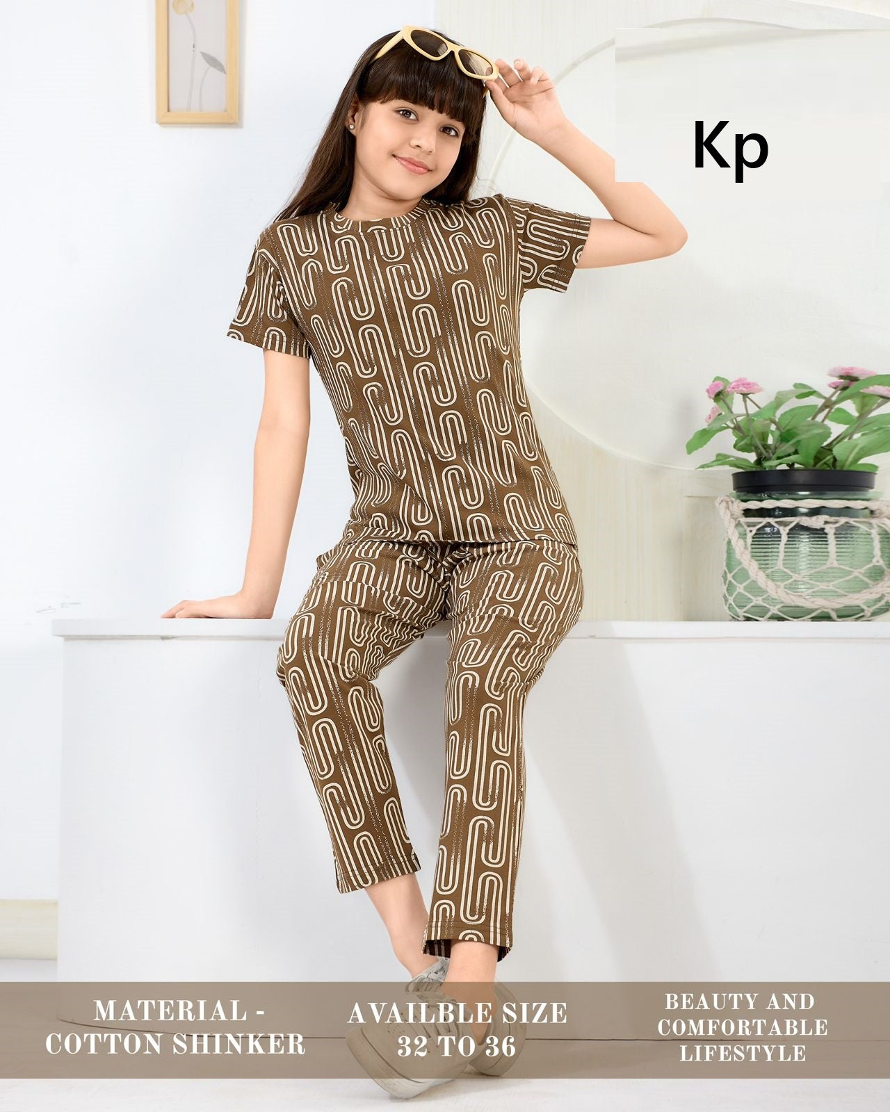 Print 030626 Kp Cotton Girls Night Suits Supplier India