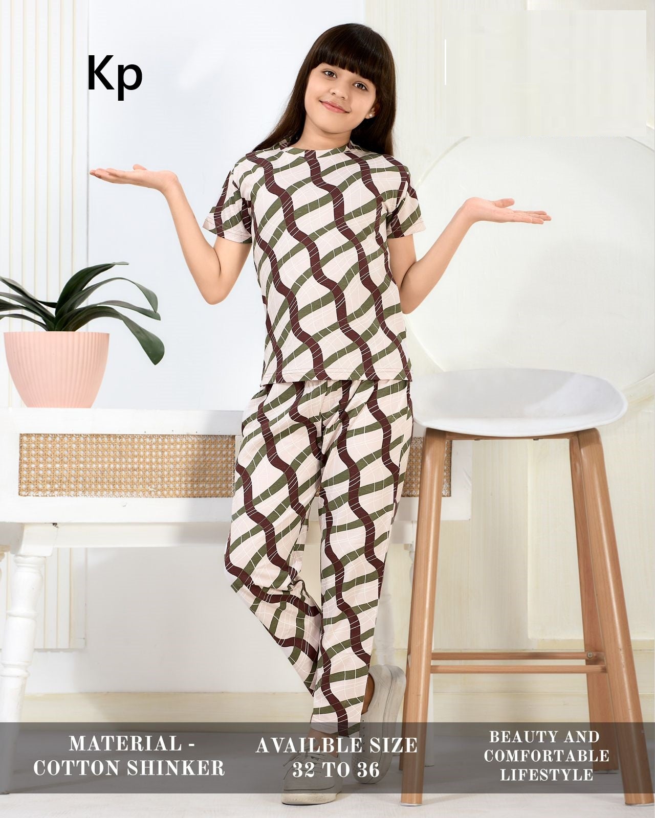 Print 030626 Kp Cotton Girls Night Suits Supplier India