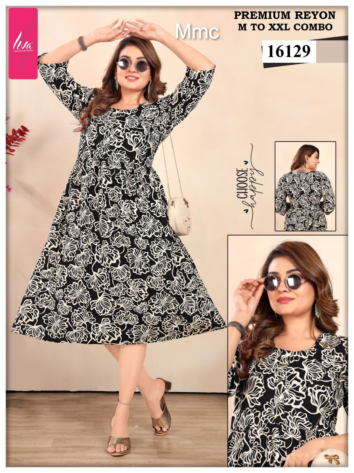 Print 051225 Mmc Reyon Anarkali Kurtis Supplier