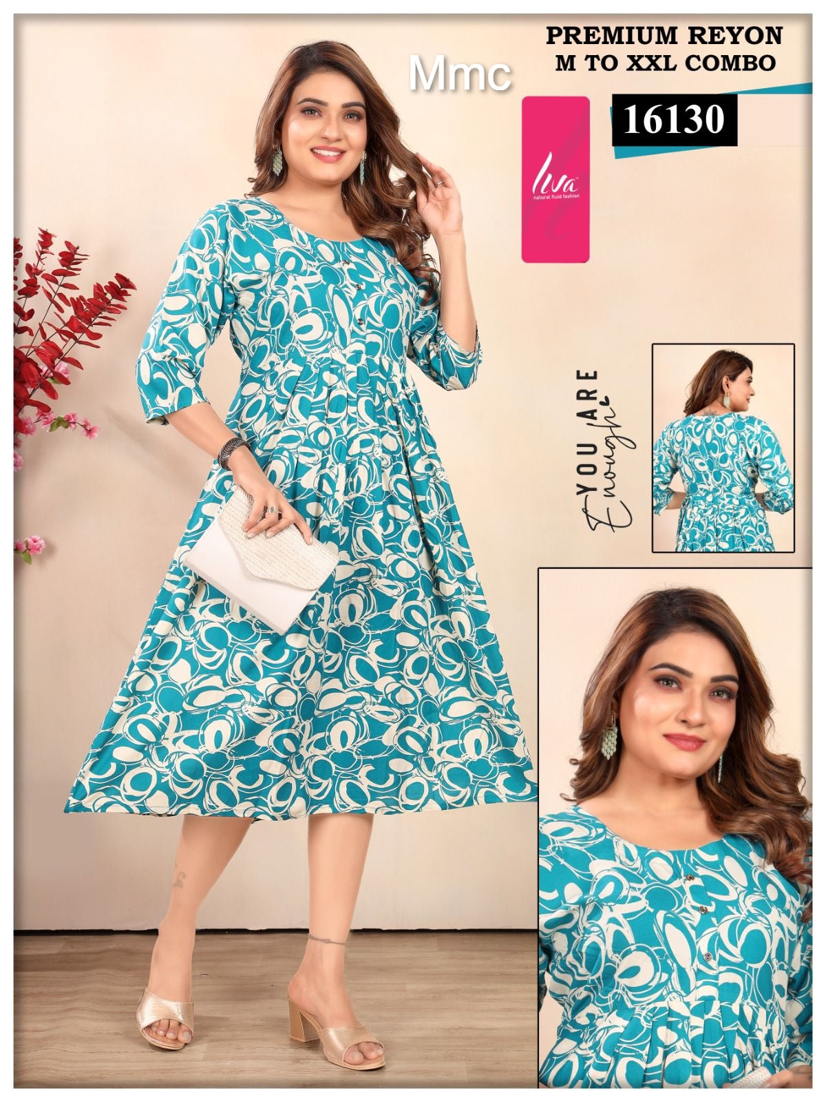 Print 051225 Mmc Reyon Anarkali Kurtis Supplier