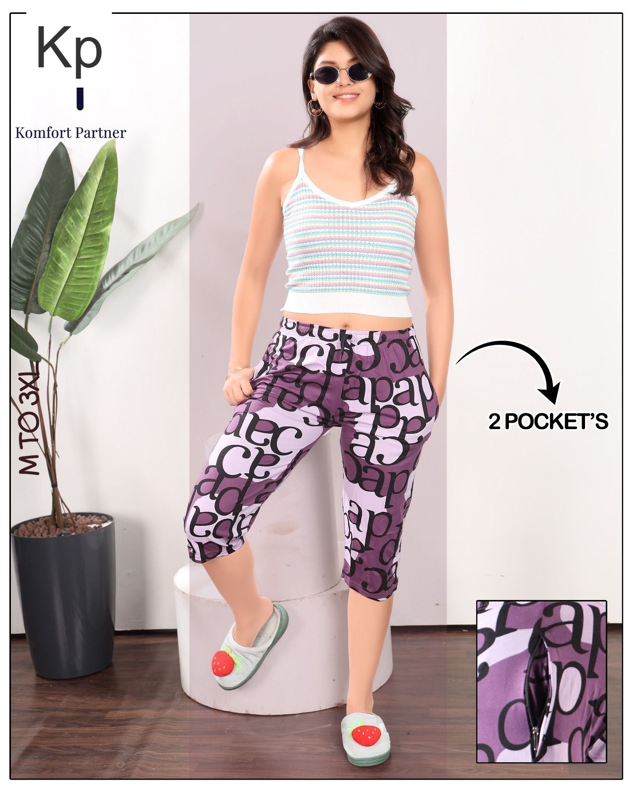 Print 0602 Kp Cotton Womens Capri Wholesaler India