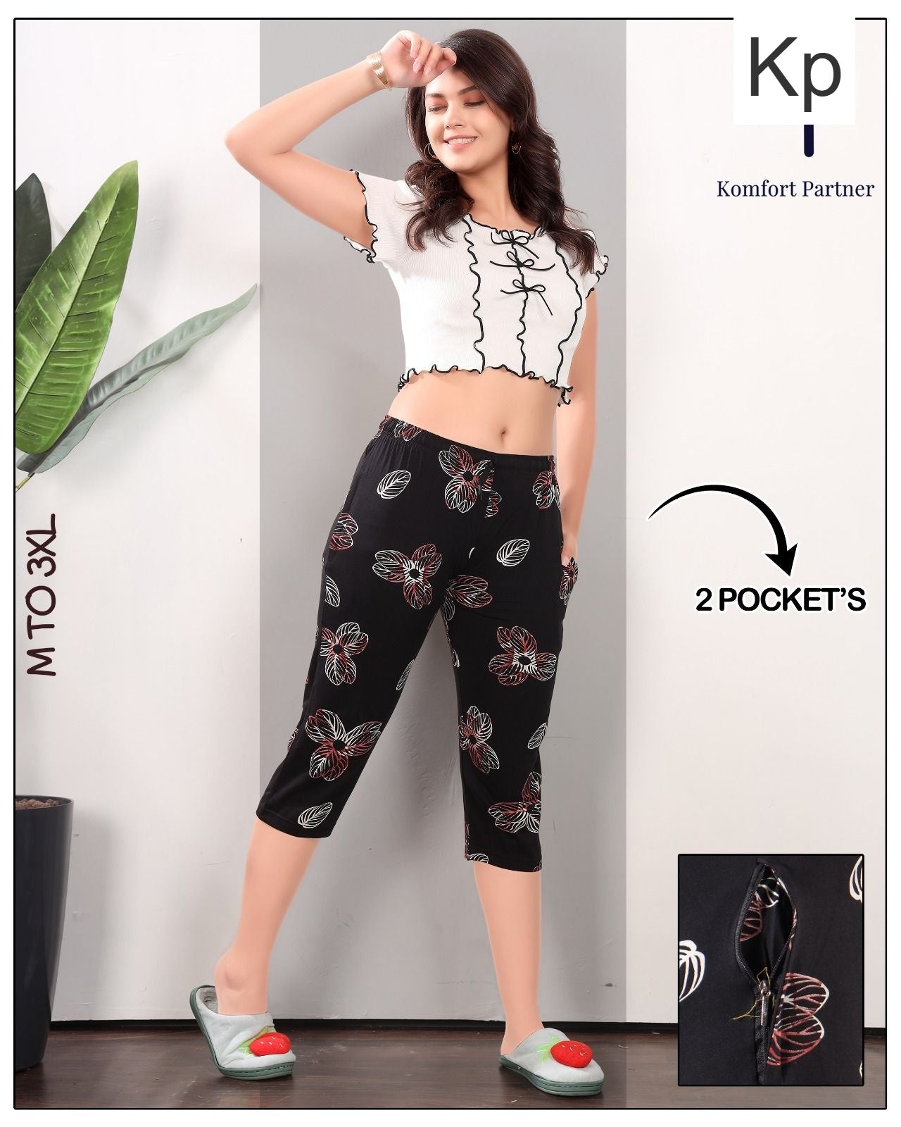 Print 0602 Kp Cotton Womens Capri Wholesaler India