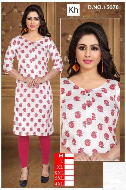 Print 060925 Kh Two Tone Knee Length Kurtis Wholesale Rate