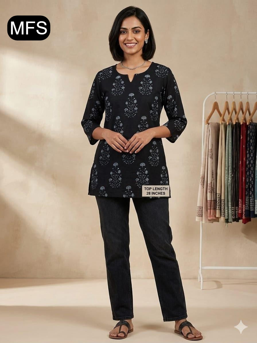 Print 080726 Mfs Cotton Short Kurtis Wholesaler