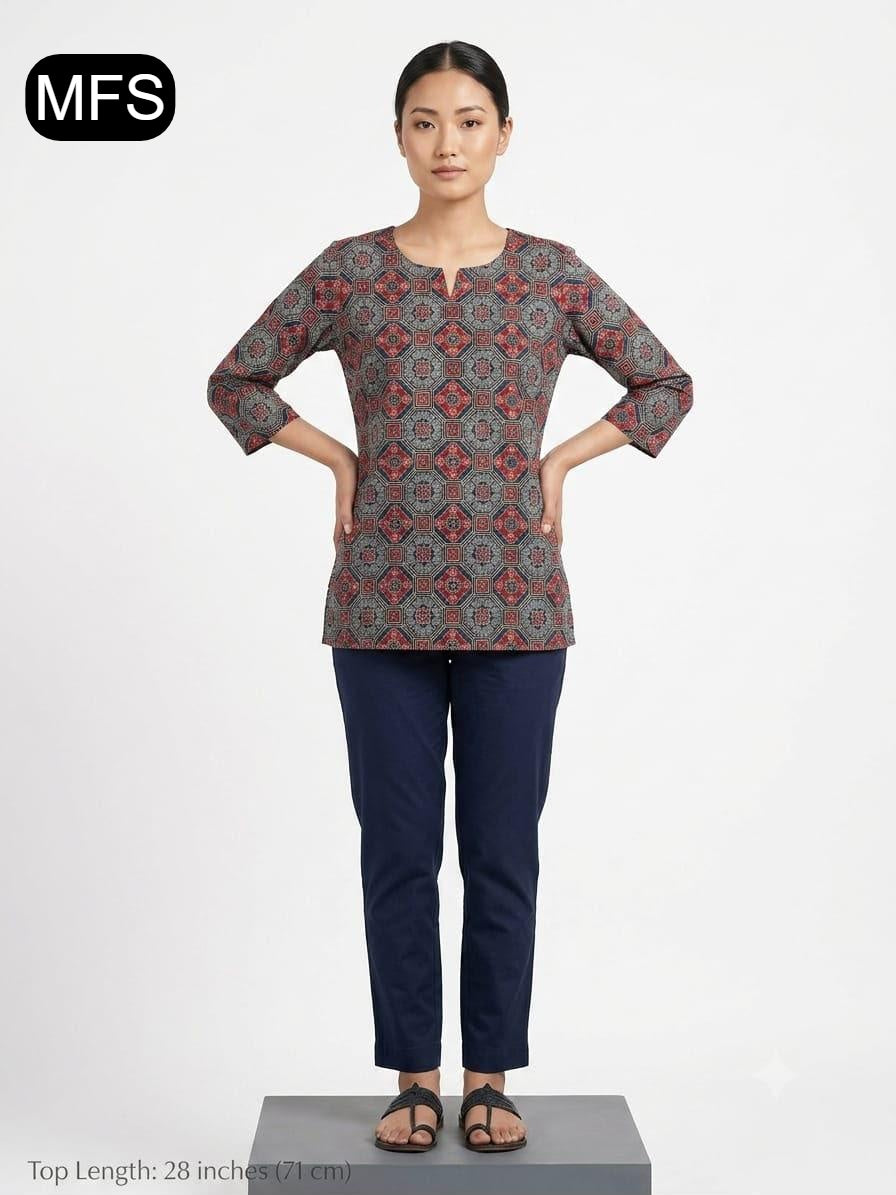 Print 080726 Mfs Cotton Short Kurtis Wholesaler