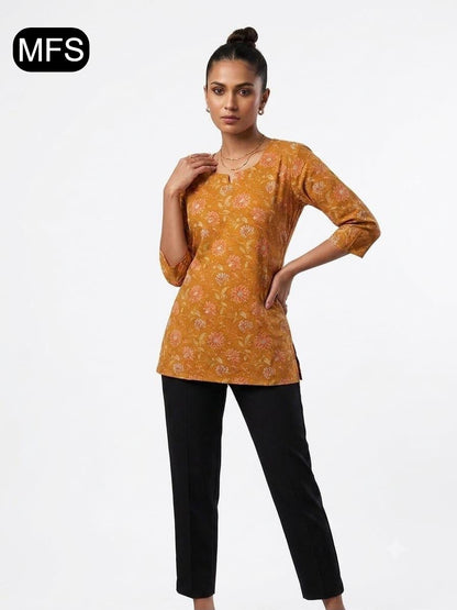 Print 080726 Mfs Cotton Short Kurtis Wholesaler