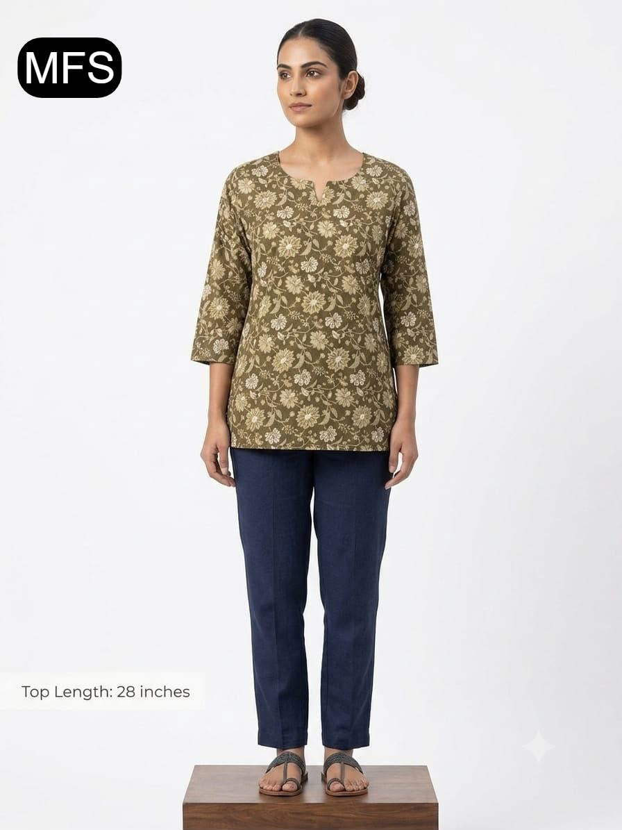 Print 080726 Mfs Cotton Short Kurtis Wholesaler