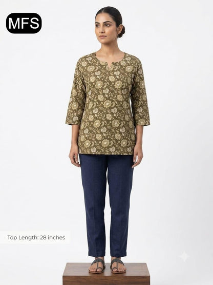 Print 080726 Mfs Cotton Short Kurtis Wholesaler