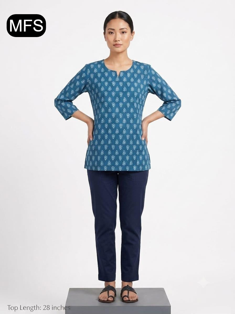 Print 080726 Mfs Cotton Short Kurtis Wholesaler