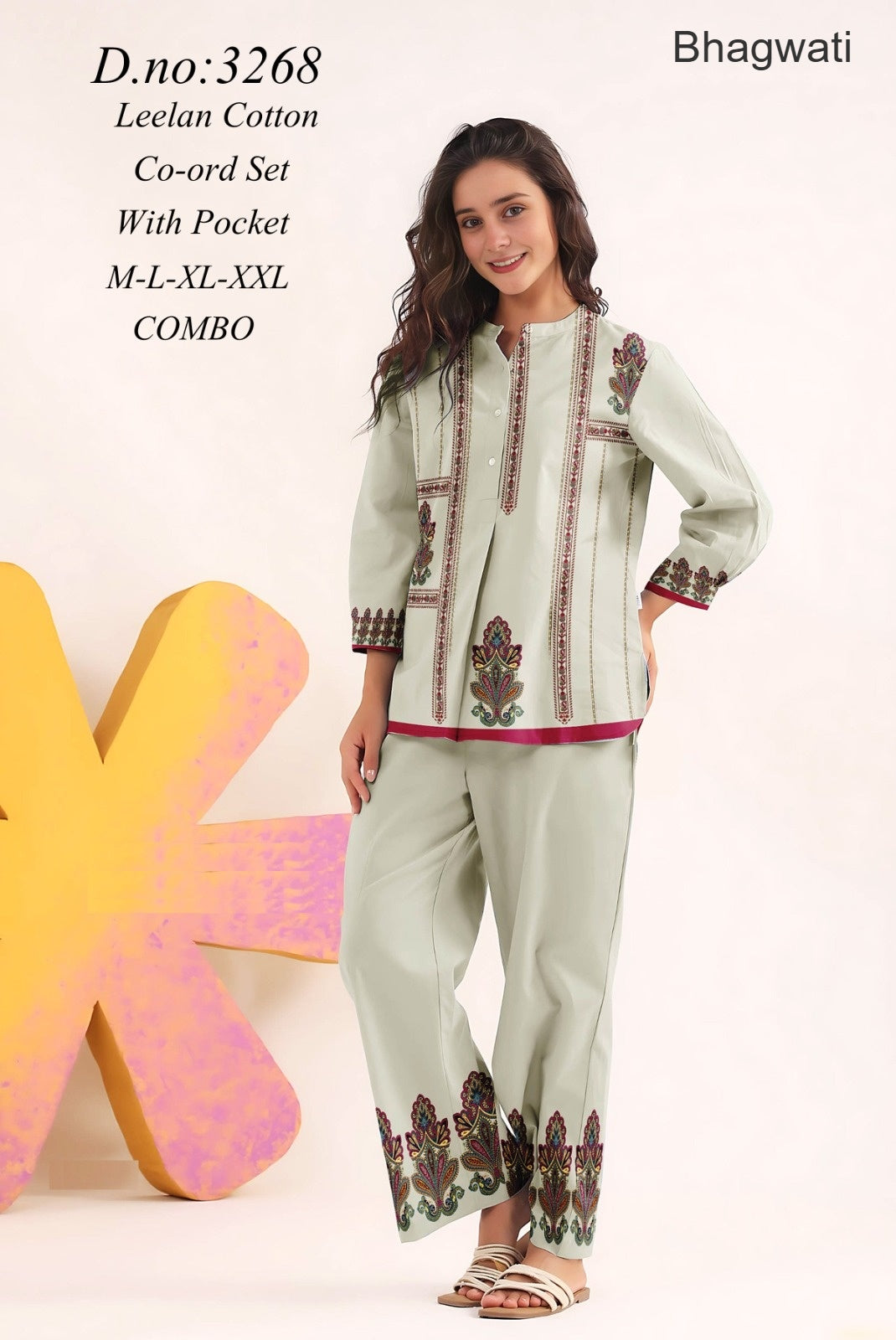 Print 0905 Bhagwati Cotton Co Ord Set Wholesale Price