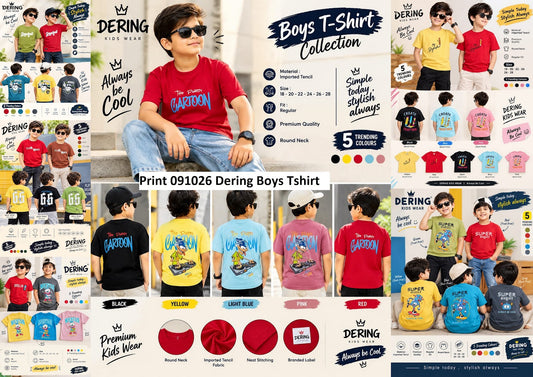 Print 091026 Dering Tencil Lycra Boys Tshirt Wholesaler Gujarat