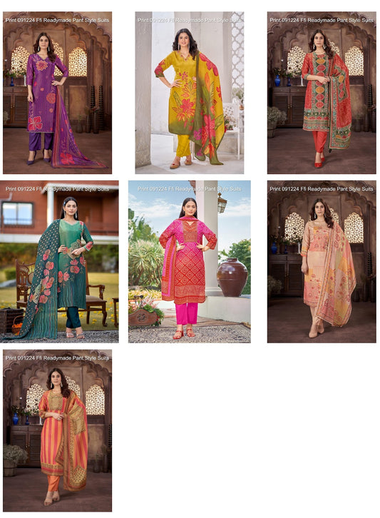 Print 091224 Ffi Simmer Readymade Pant Style Suits Exporter Ahmedabad