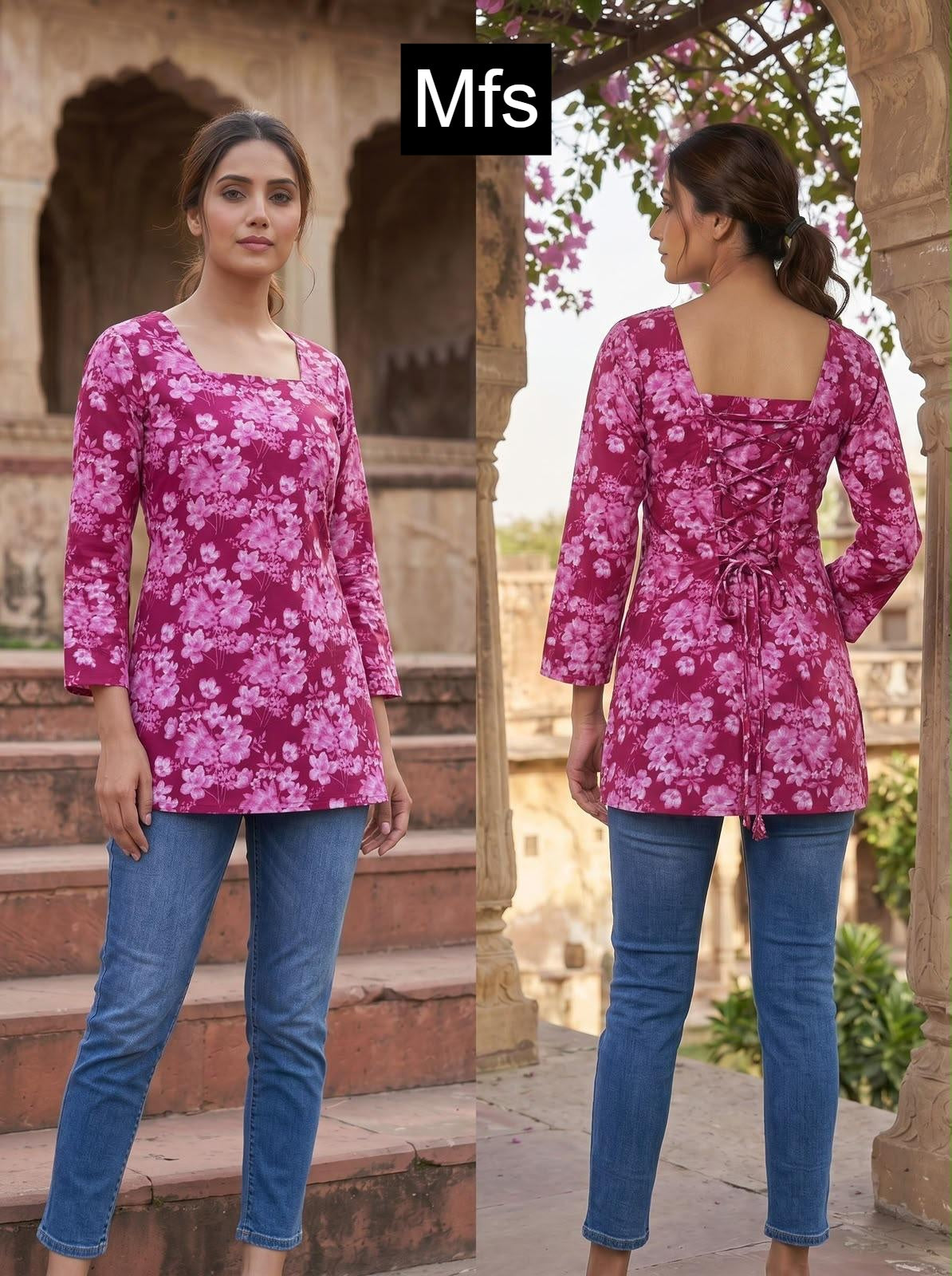 Print 110626 Mfs Cotton Short Kurtis Manufacturer India