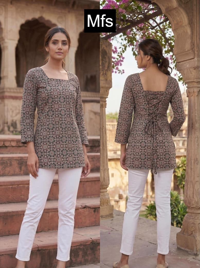 Print 110626 Mfs Cotton Short Kurtis Manufacturer India