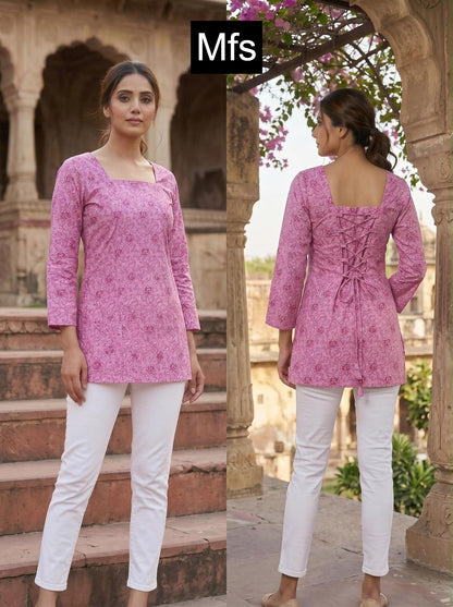 Print 110626 Mfs Cotton Short Kurtis Manufacturer India