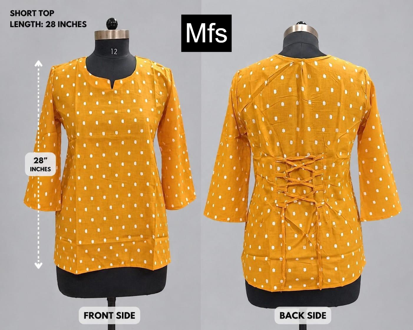 Print 110626 Mfs Cotton Short Kurtis Manufacturer India