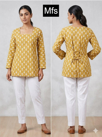 Print 110626 Mfs Cotton Short Kurtis Manufacturer India