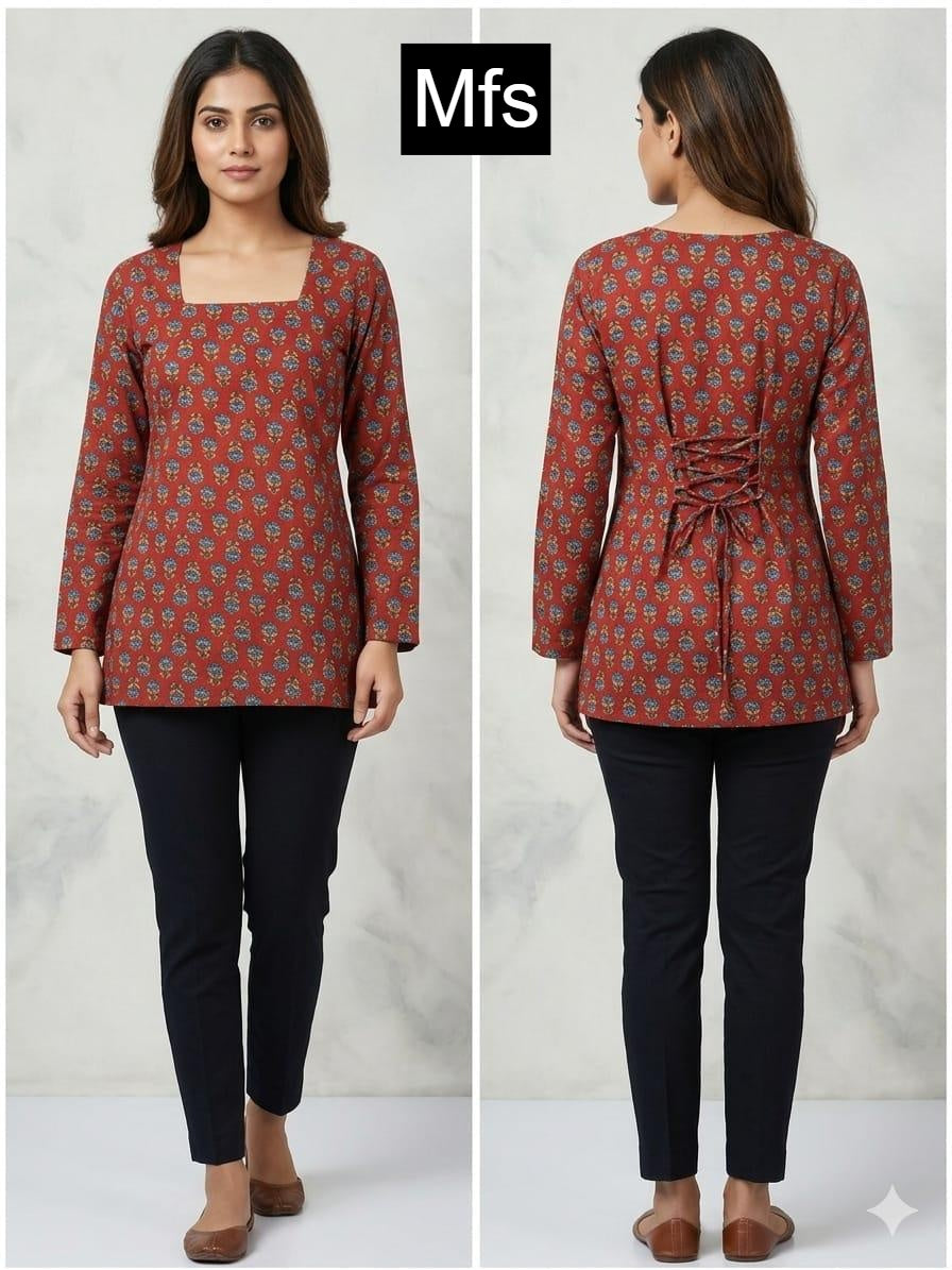 Print 110626 Mfs Cotton Short Kurtis Manufacturer India