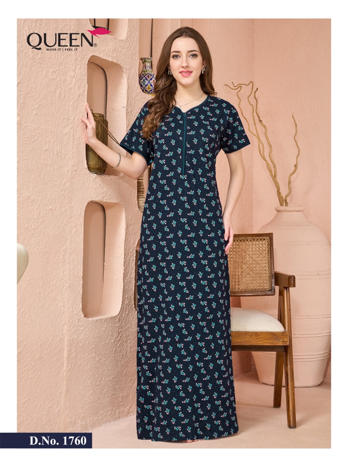 Print 120926 Queen Hosiery Night Gowns Wholesaler Gujarat