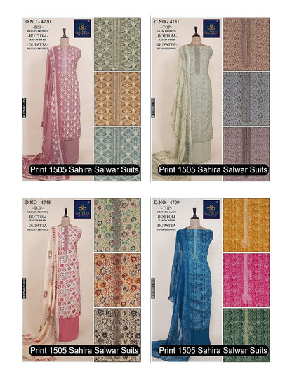 Print 1505 Sahira Jaam Print Salwar Suits Wholesale Price