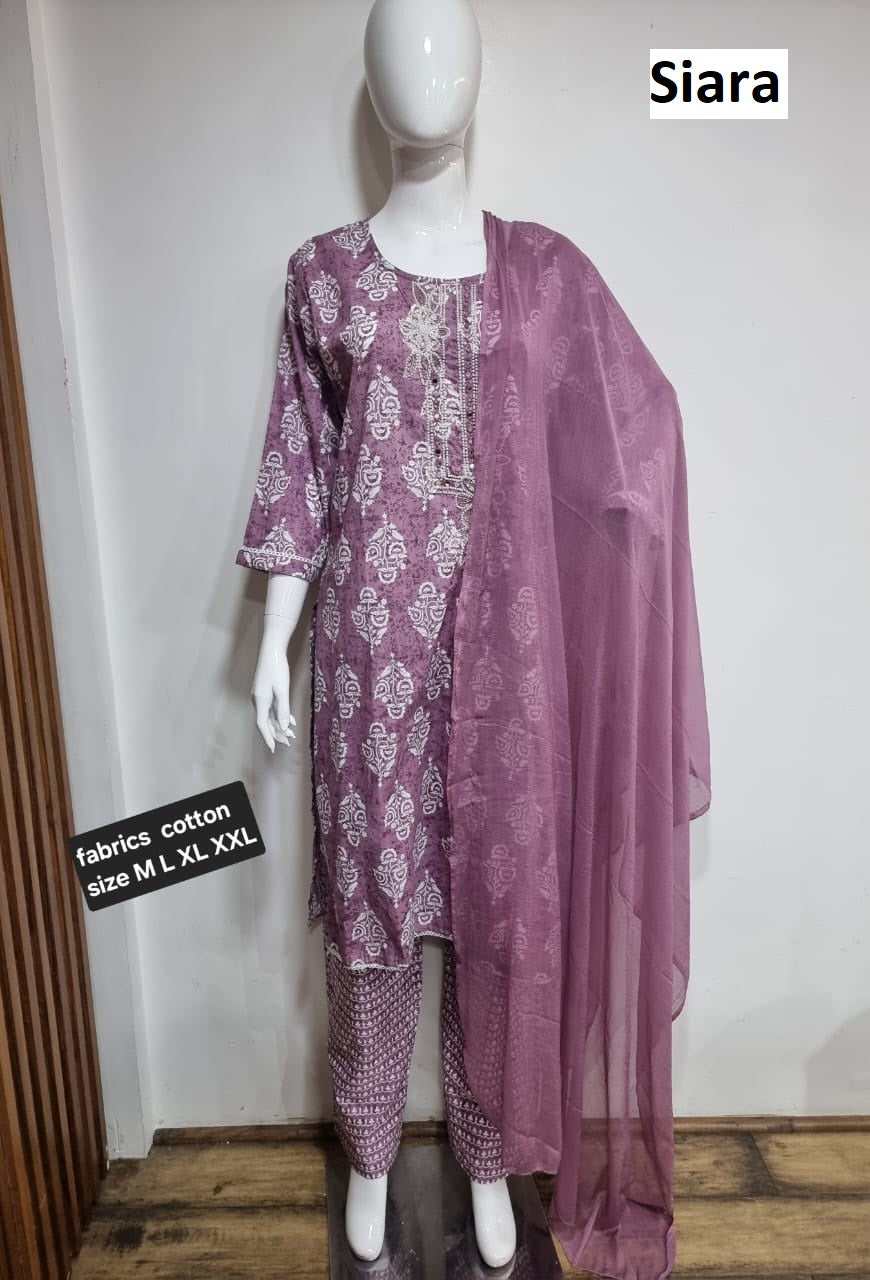 Print 1607 Siara Cotton Readymade Pant Style Suits Supplier India