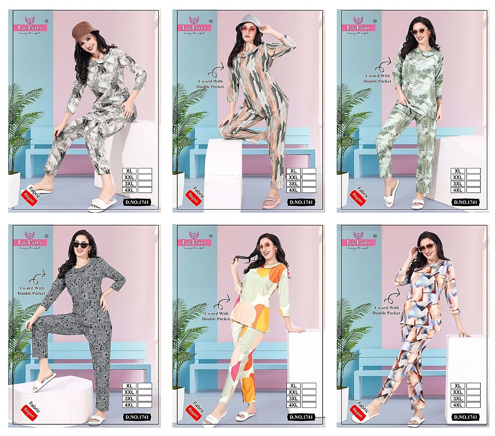 Print 1741 La Fairy Reyon Co Ord Set Exporter Ahmedabad