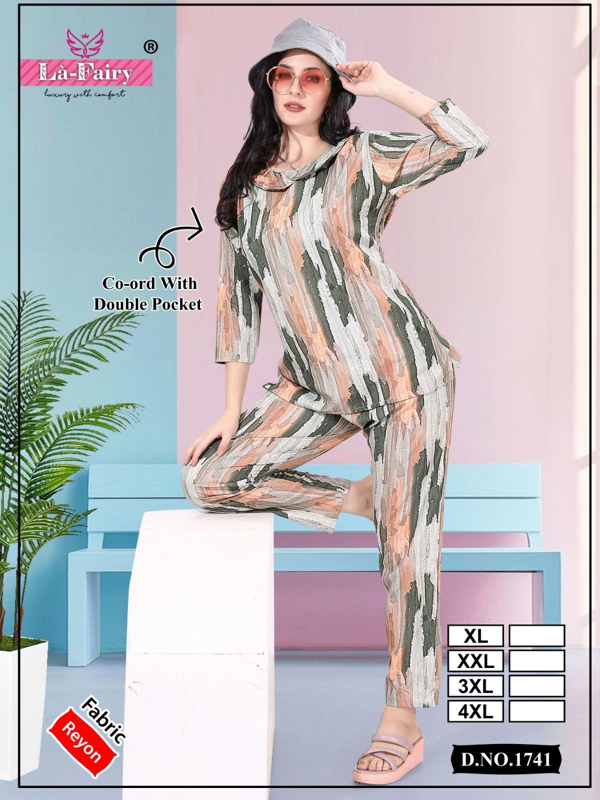 Print 1741 La Fairy Reyon Co Ord Set Exporter Ahmedabad