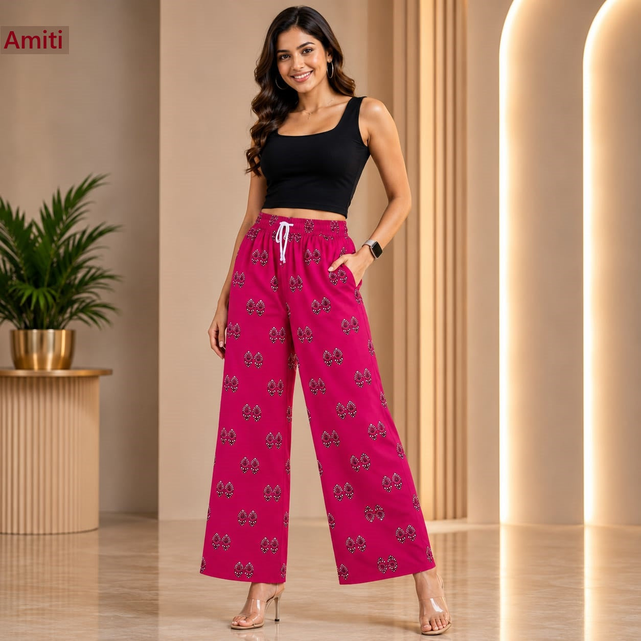 Print 200726 Amiti Liva Branded Palazzo Manufacturer Ahmedabad