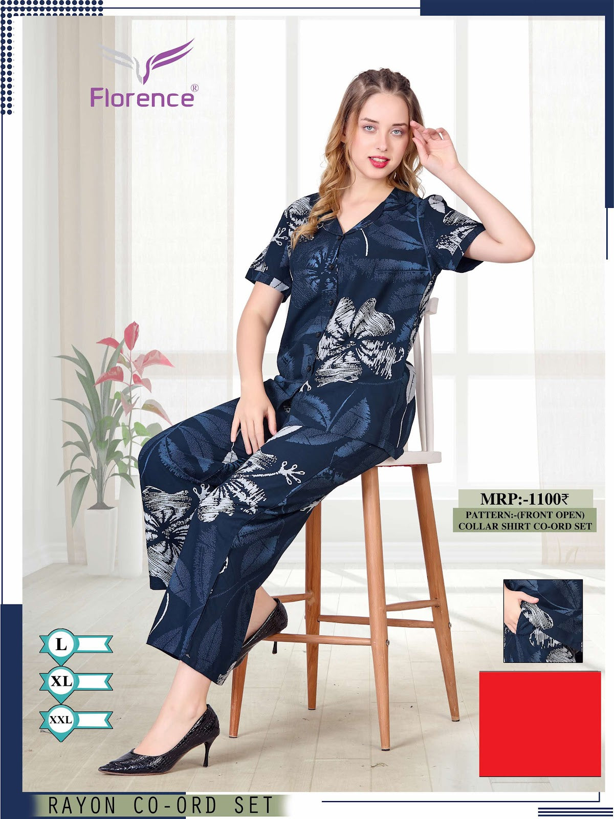 Print 2204 Florence Rayon Co Ord Set Supplier India