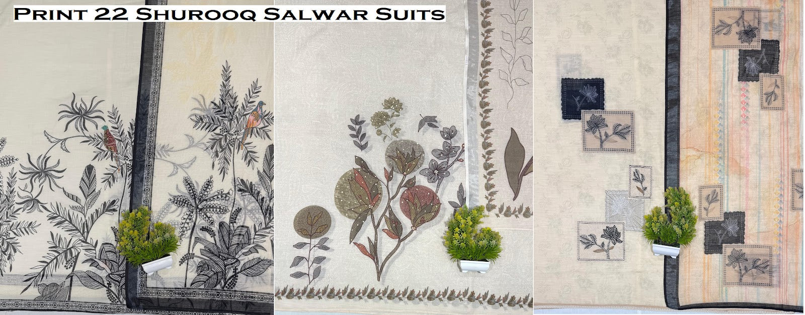 Print 22 Shurooq Salwar Suits Wholesaler Ahmedabad