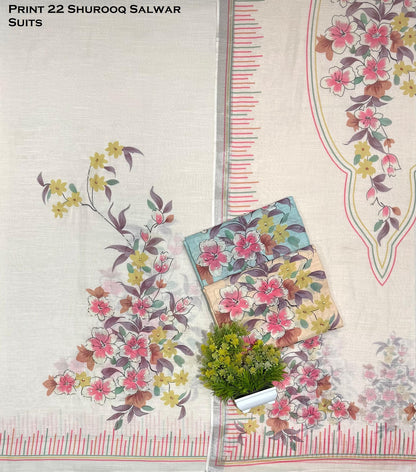 Print 22 Shurooq Salwar Suits Wholesaler Ahmedabad