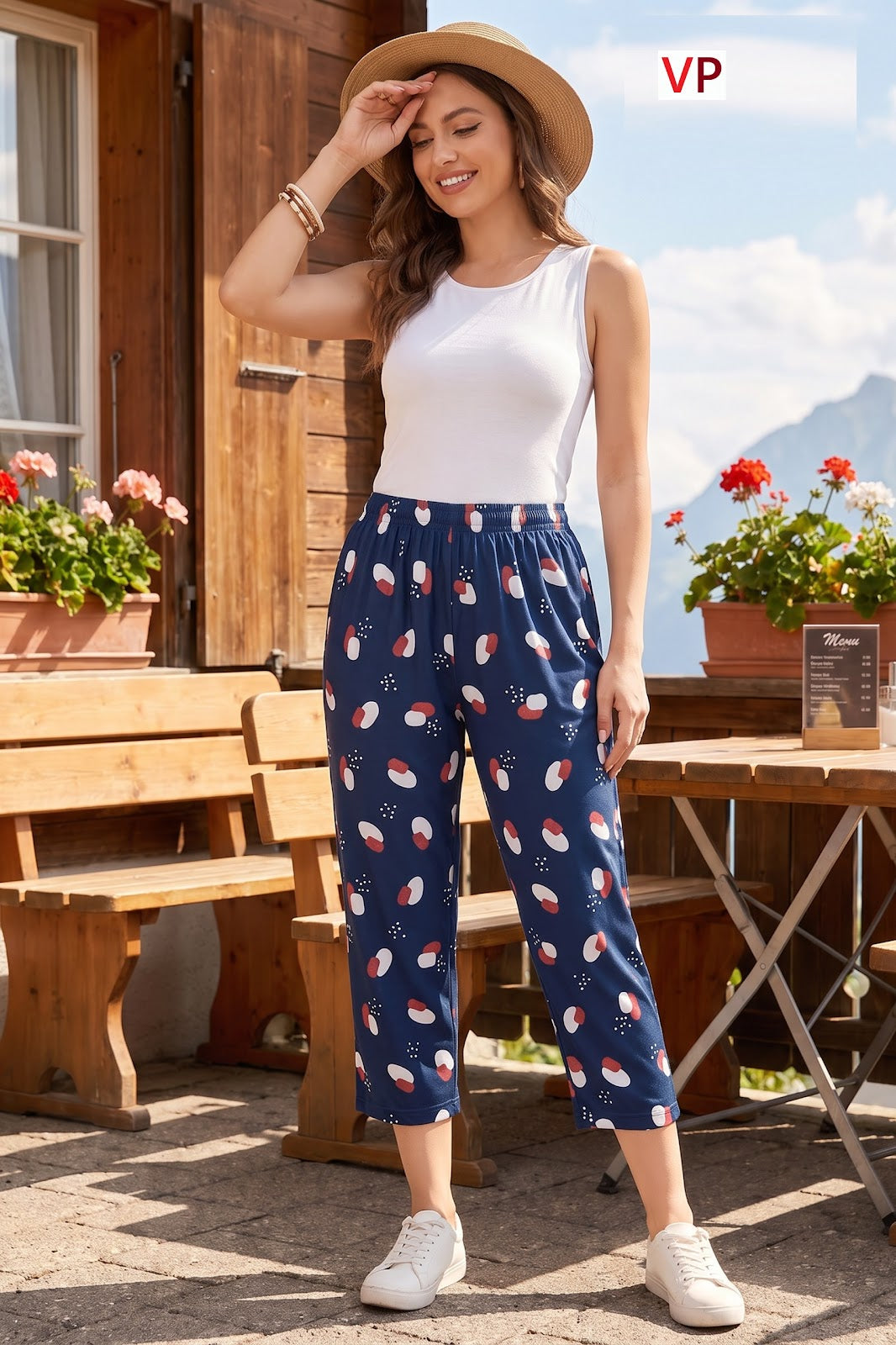 Print 230726 Vp Hosiery Cotton Womens Capri Supplier