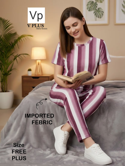 Print 240226 Vp Imported Pyjama Night Suits Wholesaler
