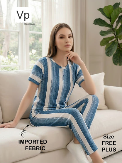 Print 240226 Vp Imported Pyjama Night Suits Wholesaler