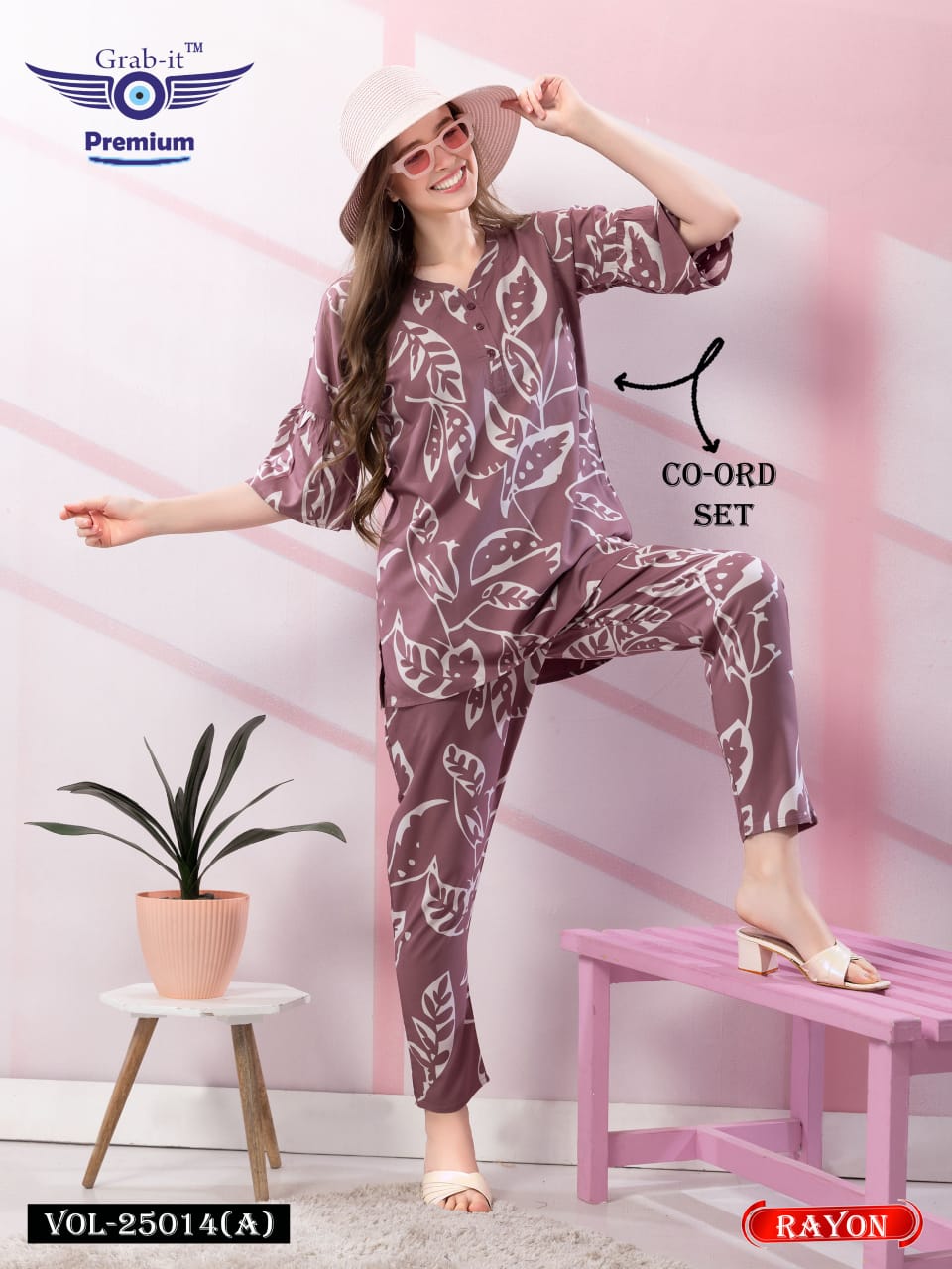Print 25014A Grab It Rayon Co Ord Set Supplier India