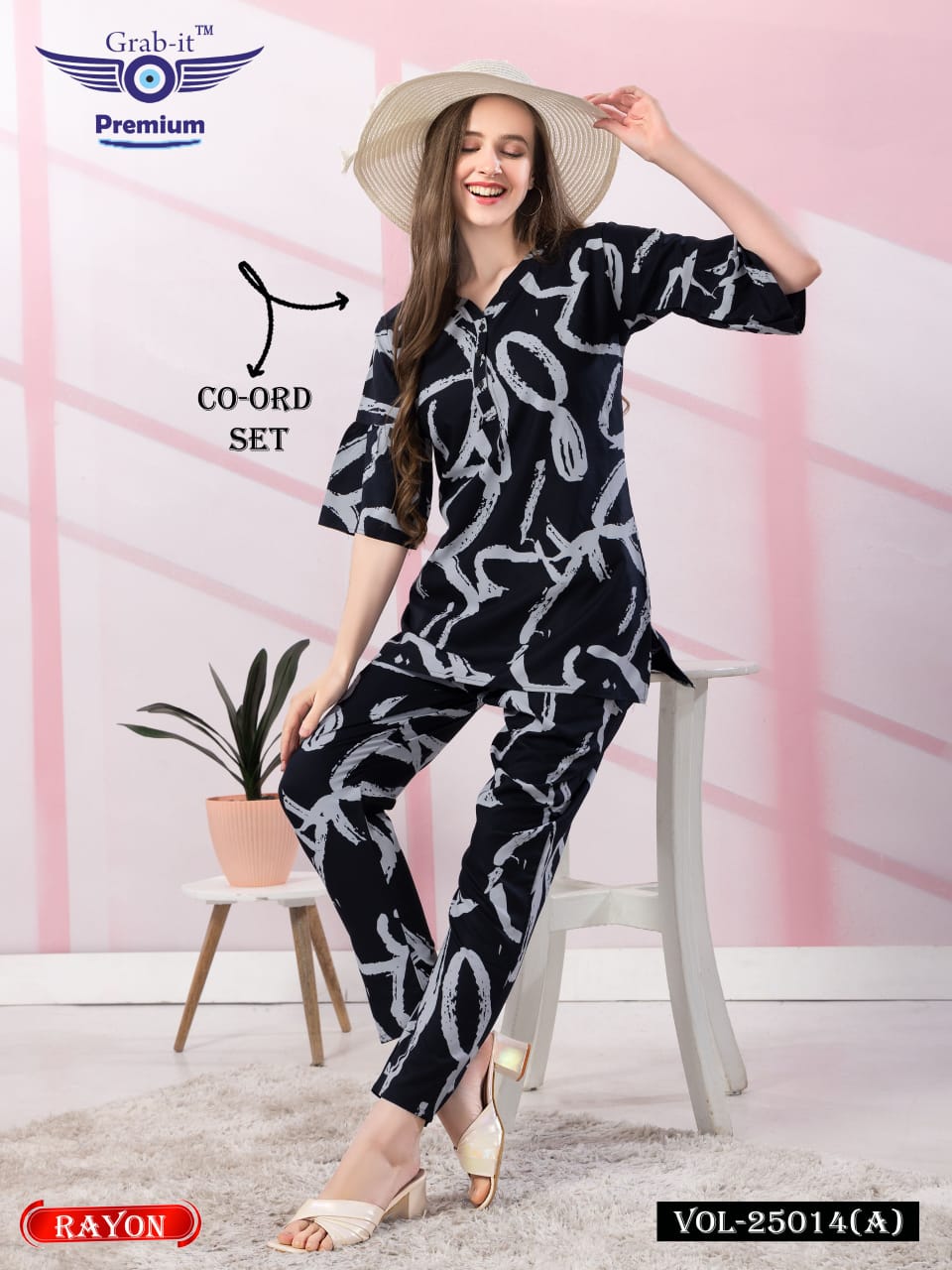 Print 25014A Grab It Rayon Co Ord Set Supplier India