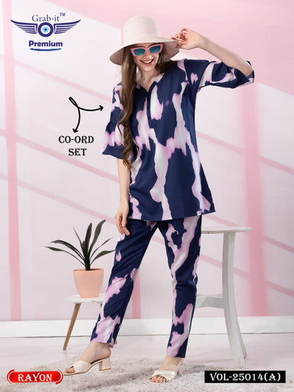 Print 25014A Grab It Rayon Co Ord Set Supplier India