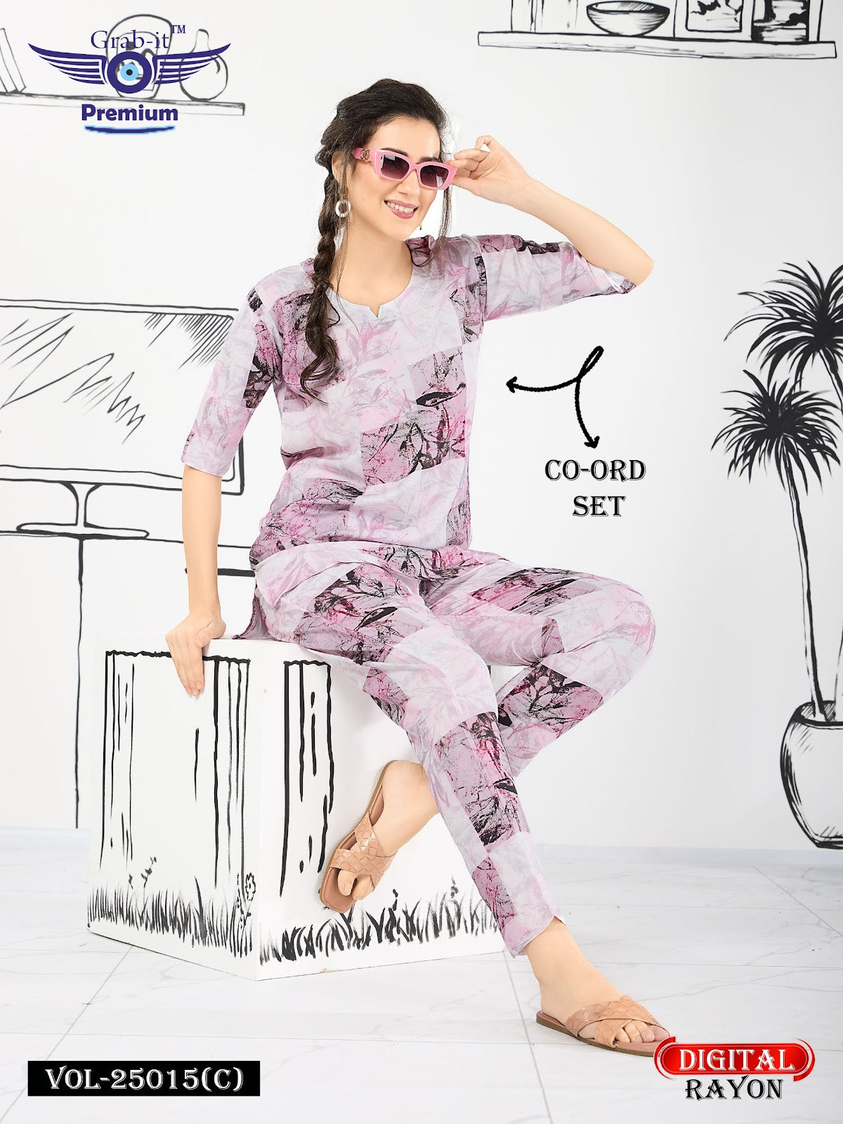 Print 25015 C Grab It Rayon Co Ord Set Exporter Ahmedabad