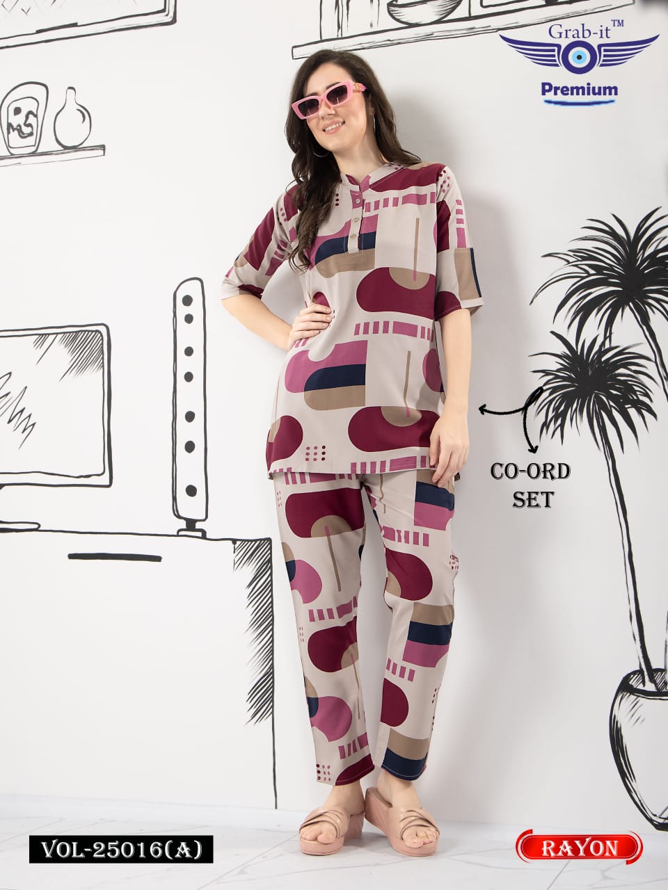 Print 25016 A Grab It Co Ord Set Wholesale Price