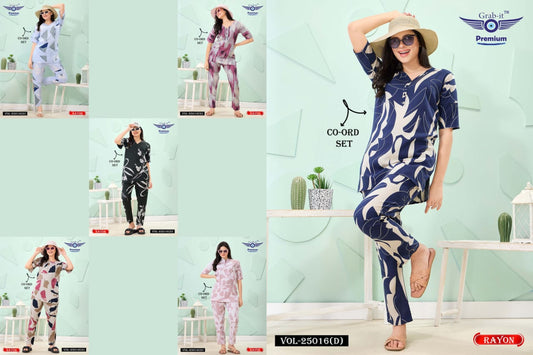 Print 25016 D Grab It Rayon Co Ord Set Supplier Ahmedabad