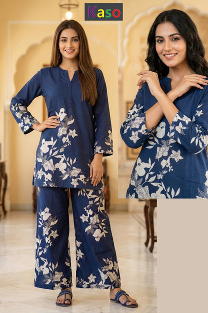 Print 2503 Kaso Rayon Co Ord Set Manufacturer Ahmedabad