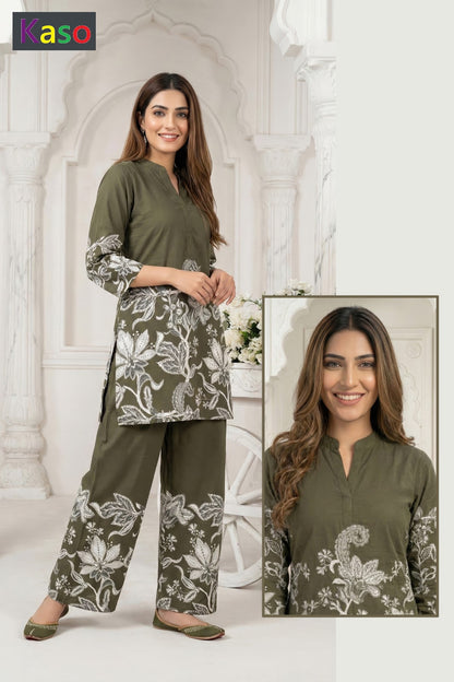 Print 2503 Kaso Rayon Co Ord Set Manufacturer Ahmedabad