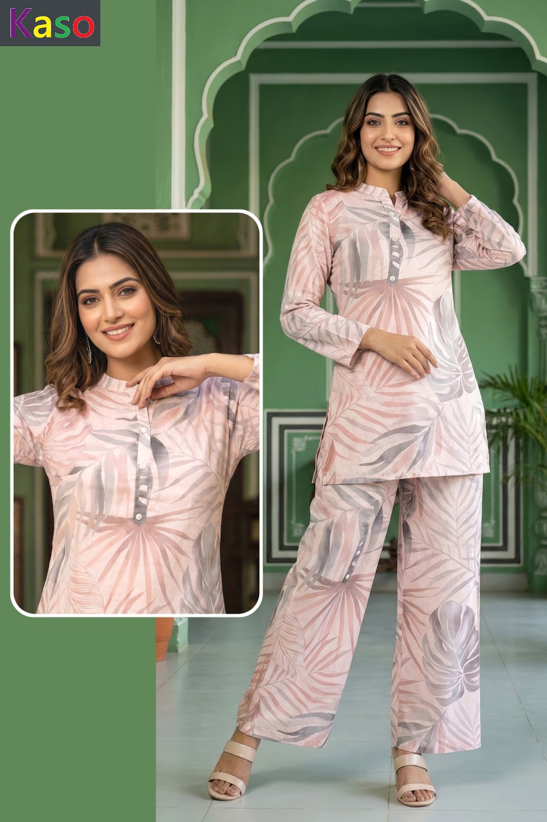 Print 2503 Kaso Rayon Co Ord Set Manufacturer Ahmedabad