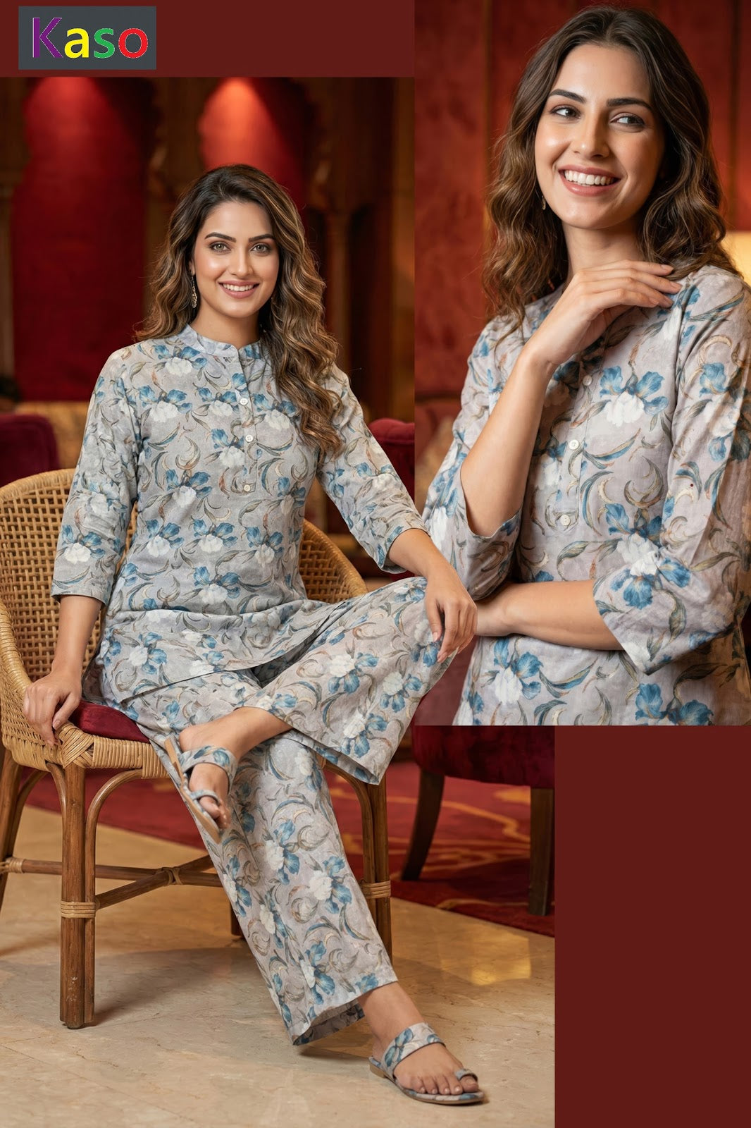 Print 2503 Kaso Rayon Co Ord Set Manufacturer Ahmedabad