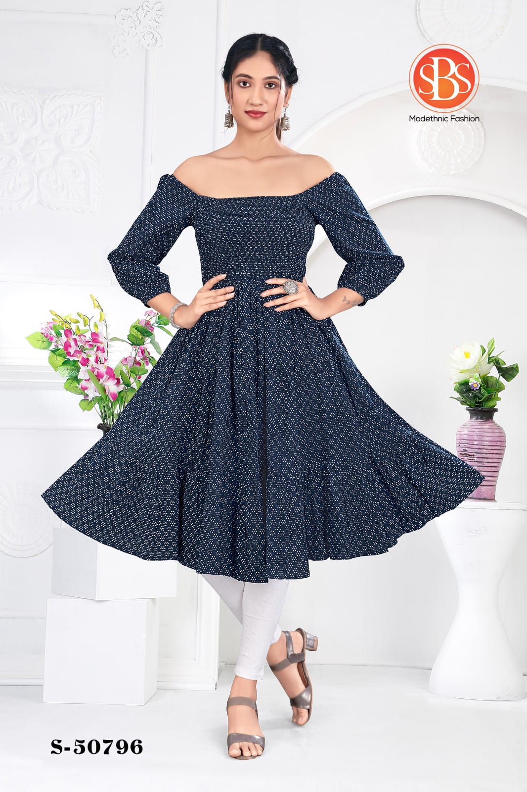 Print 2805 Sbs Cotton Anarkali Kurtis Supplier India