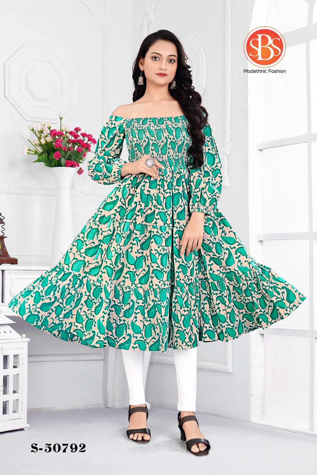 Print 2805 Sbs Cotton Anarkali Kurtis Supplier India