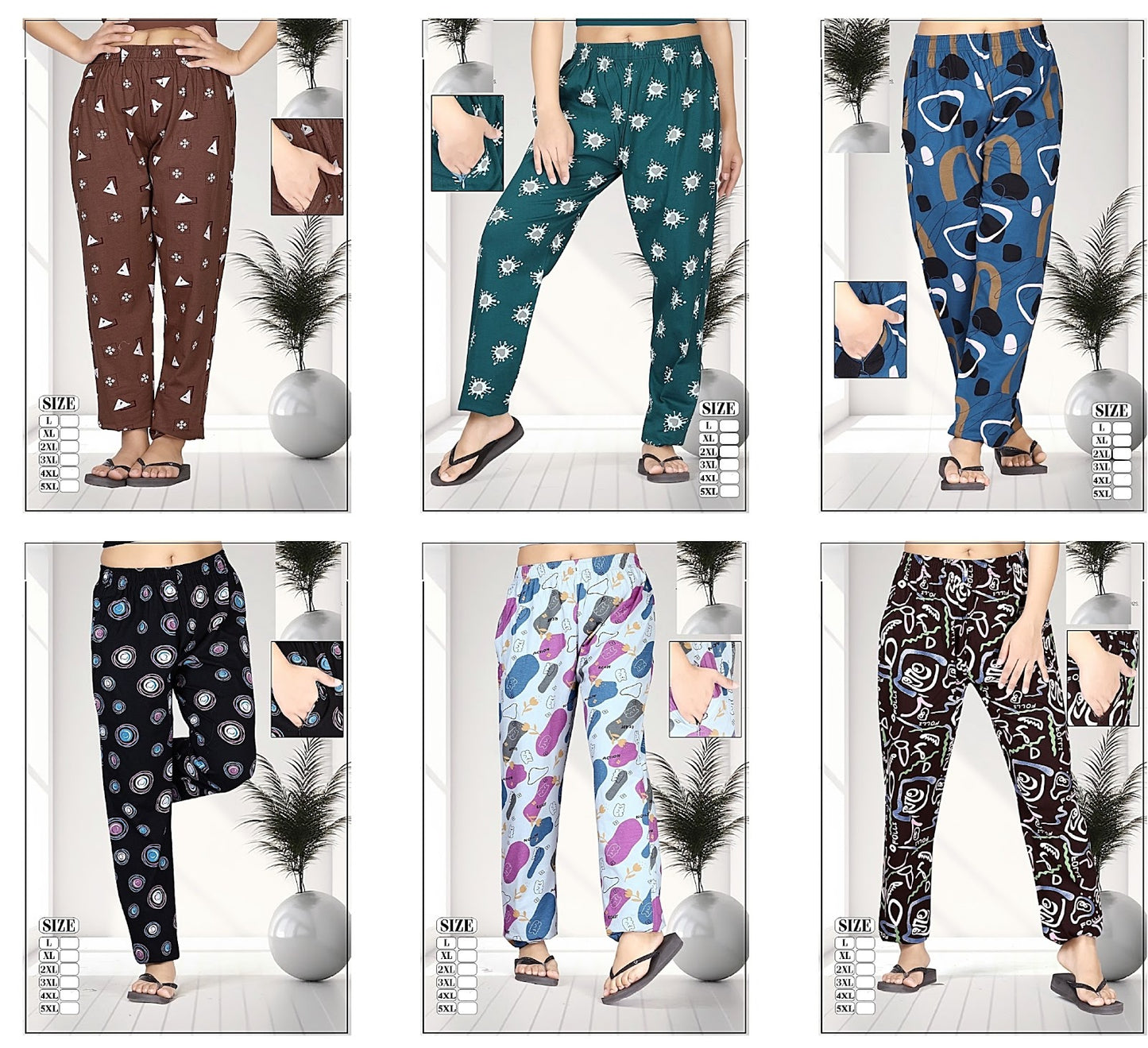 Print 290425 Vp Hosiery Women Night Lower Exporter Gujarat